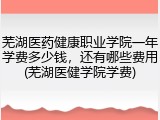 芜湖医药健康职业学院一年学费多少钱，还有哪些费用(芜湖医健学院学费)
