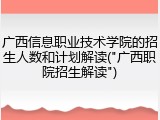 广西信息职业技术学院的招生人数和计划解读("广西职院招生解读")