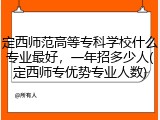 定西师范高等专科学校什么专业最好，一年招多少人(定西师专优势专业人数)