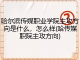 哈尔滨传媒职业学院主攻方向是什么，怎么样(哈传媒职院主攻方向)