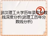 武汉理工大学历年录取分数线深度分析(武理工历年分数线分析)