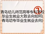 青岛幼儿师范高等专科学校毕业生就业大致去向如何(青岛幼专毕业生就业去向)