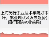 上海闵行职业技术学院好不好，就业现状及发展趋势(闵行职院就业前景)