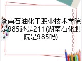 湖南石油化工职业技术学院是985还是211(湖南石化职院是985吗)