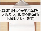 运城职业技术大学每年招生人数多少，政策变动如何(运城职大招生政策)