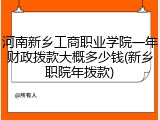河南新乡工商职业学院一年财政拨款大概多少钱(新乡职院年拨款)