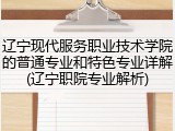 辽宁现代服务职业技术学院的普通专业和特色专业详解(辽宁职院专业解析)