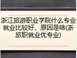 浙江旅游职业学院什么专业就业比较好，原因是啥(浙旅职就业优专业)