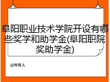 阜阳职业技术学院开设有哪些奖学和助学金(阜阳职院奖助学金)