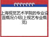 上海视觉艺术学院的专业设置概况介绍(上视艺专业概览)