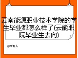云南能源职业技术学院的学生毕业都怎么样了(云能职院毕业生去向)