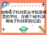 湖南电子科技职业学院是哪里的学校，在哪个城市(湖南电子科技职院位置)