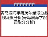 青岛滨海学院历年录取分数线深度分析(青岛滨海学院录取分分析)