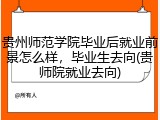 贵州师范学院毕业后就业前景怎么样，毕业生去向(贵师院就业去向)
