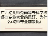 广西幼儿师范高等专科学校哪些专业就业前景好，为什么(幼师专业前景优)