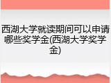 西湖大学就读期间可以申请哪些奖学金(西湖大学奖学金)