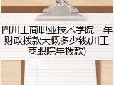 四川工商职业技术学院一年财政拨款大概多少钱(川工商职院年拨款)