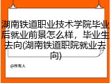 湖南铁道职业技术学院毕业后就业前景怎么样，毕业生去向(湖南铁道职院就业去向)