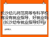 长沙幼儿师范高等专科学校有没有就业指导，好就业吗(长沙幼专就业指导好吗)
