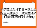 资阳环境科技职业学院每年招生人数多少，政策变动如何(资阳职院招生政策)