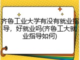 齐鲁工业大学有没有就业指导，好就业吗(齐鲁工大就业指导如何)