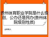 贵州体育职业学院是什么级别，公办还是民办(贵州体院级别性质)