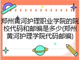 郑州黄河护理职业学院的院校代码和邮编是多少(郑州黄河护理学院代码邮编)