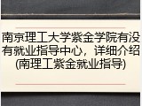 南京理工大学紫金学院有没有就业指导中心，详细介绍(南理工紫金就业指导)