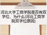 河北大学工商学院是否有双学位，为什么(河北工商学院双学位原因)