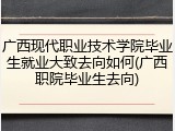广西现代职业技术学院毕业生就业大致去向如何(广西职院毕业生去向)