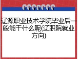 辽源职业技术学院毕业后一般能干什么呢(辽职院就业方向)