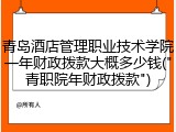 青岛酒店管理职业技术学院一年财政拨款大概多少钱("青职院年财政拨款")
