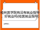 桂林医学院有没有就业指导，好就业吗(桂医就业指导)