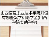 山西信息职业技术学院开设有哪些奖学和助学金(山西学院奖助学金)
