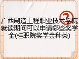 广西制造工程职业技术学院就读期间可以申请哪些奖学金(桂职院奖学金种类)