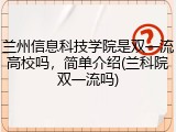 兰州信息科技学院是双一流高校吗，简单介绍(兰科院双一流吗)