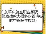 广东肇庆航空职业学院一年财政拨款大概多少钱(肇庆航空职院年拨款)