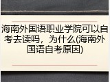 海南外国语职业学院可以自考去读吗，为什么(海南外国语自考原因)