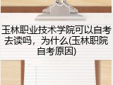 玉林职业技术学院可以自考去读吗，为什么(玉林职院自考原因)