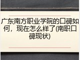 广东南方职业学院的口碑如何，现在怎么样了(南职口碑现状)