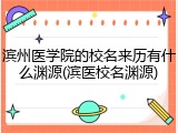 滨州医学院的校名来历有什么渊源(滨医校名渊源)