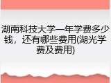 湖南科技大学一年学费多少钱，还有哪些费用(湖光学费及费用)