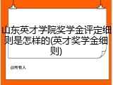山东英才学院奖学金评定细则是怎样的(英才奖学金细则)