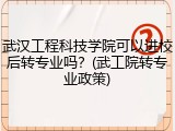 武汉工程科技学院可以进校后转专业吗？(武工院转专业政策)