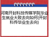 河南开封科技传媒学院毕业生就业大致去向如何(开封科传毕业生去向)