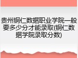 贵州铜仁数据职业学院一般要多少分才能录取(铜仁数据学院录取分数)