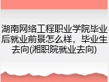 湖南网络工程职业学院毕业后就业前景怎么样，毕业生去向(湘职院就业去向)