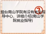 烟台南山学院有没有就业指导中心，详细介绍(南山学院就业指导)