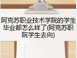 阿克苏职业技术学院的学生毕业都怎么样了(阿克苏职院学生去向)