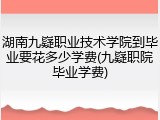 湖南九嶷职业技术学院到毕业要花多少学费(九嶷职院毕业学费)